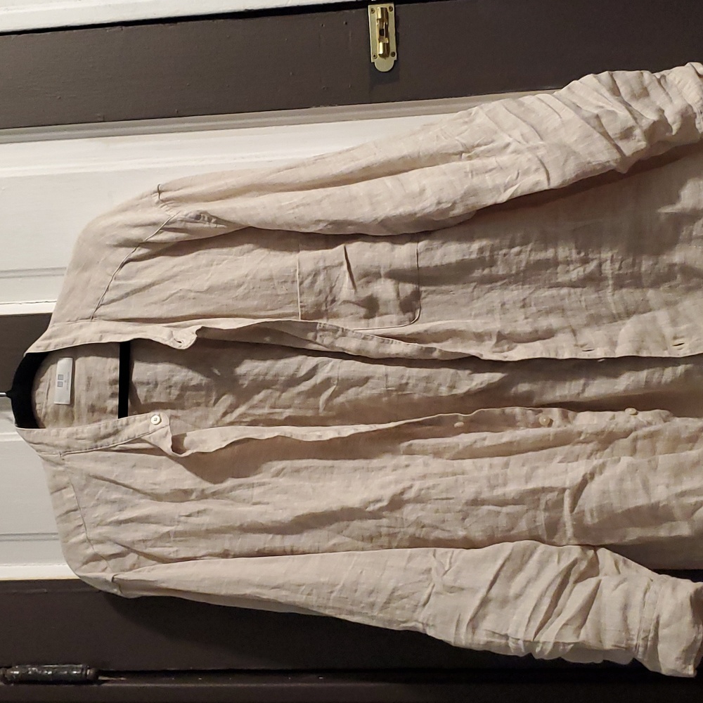 Uniqlo Stand Collar Linen Shirt